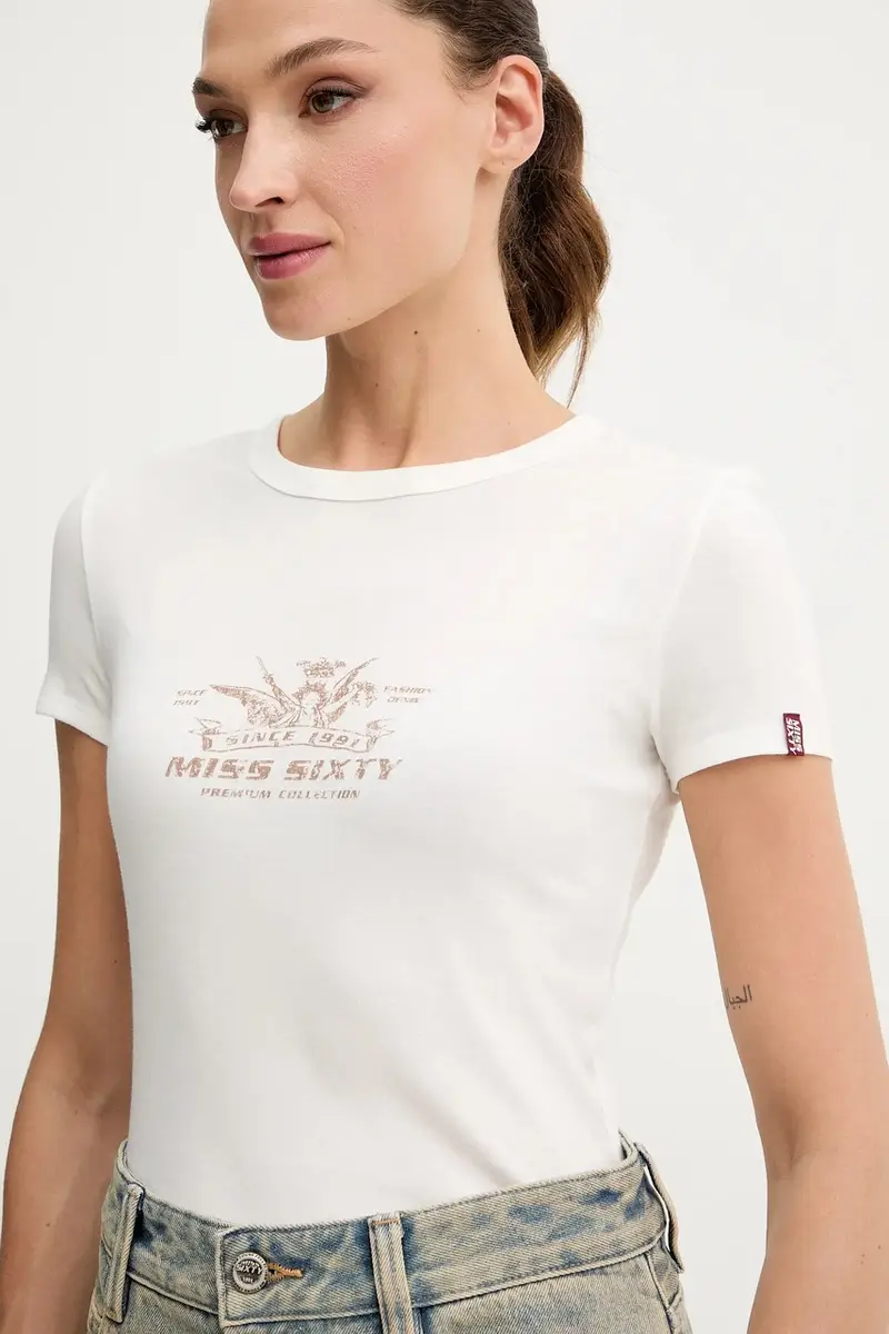 Miss Sixty T-shirt Donna Beige 3573859 miniatura 4