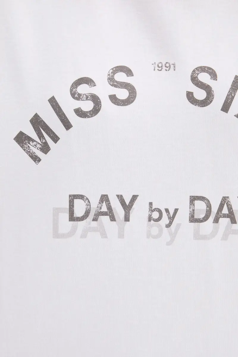 top a maniche lunghe in cotone colore bianco 6S1SJ37800 miniatura 5