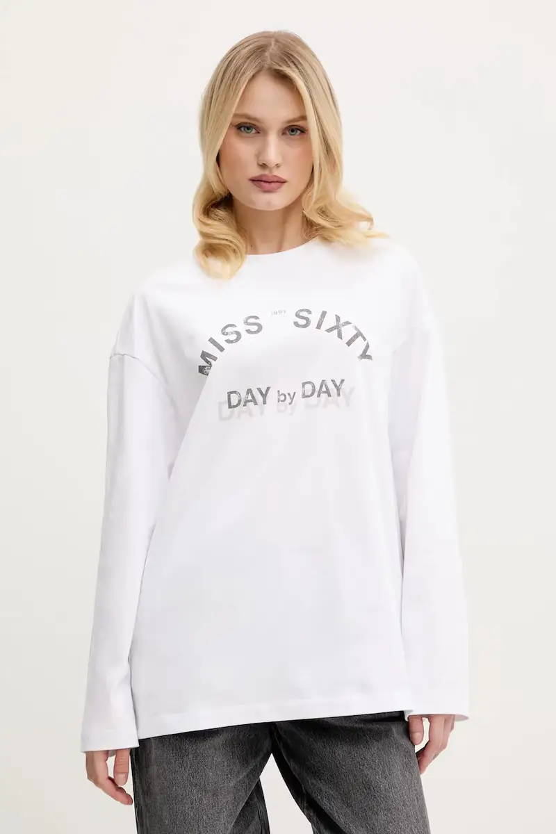 top a maniche lunghe in cotone colore bianco 6S1SJ37800