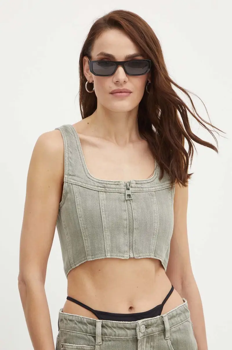 top jeans 6L2XJ2470000 XJ2470 DENIM SHIRT colore verde 6L2XJ2470000