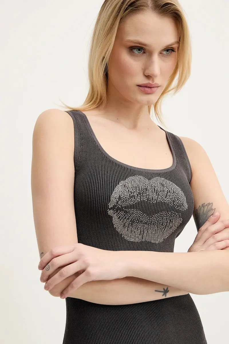 vestito con aggiunta di seta colore grigio 6S1RJ23000 miniatura 4