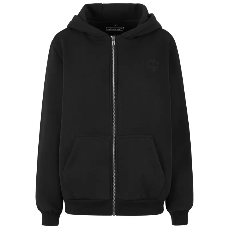 Felpa con cappuccio zip morbida donna Miss Tee Peace Sign EMB