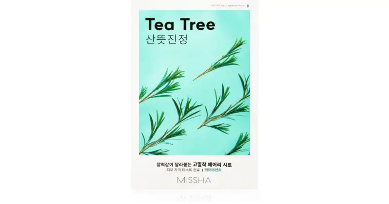 Airy Fit Tea Tree maschera in tessuto detergente e rinfrescante per pelli sensibili 19 g