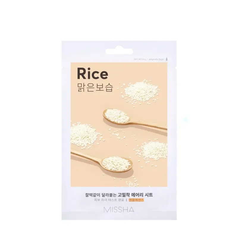 Mask Airy Fit Sheet Mask Rice - Maschera illuminante viso