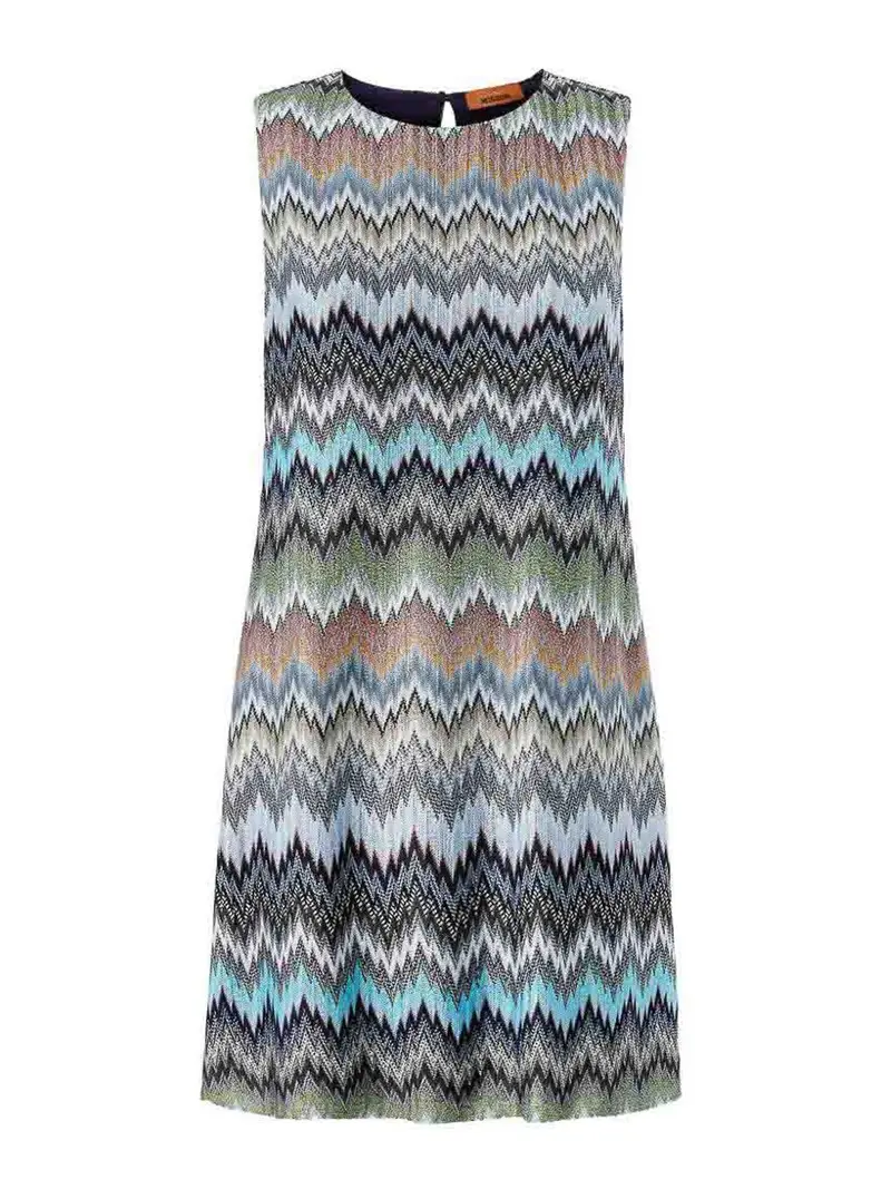 Abito corto Zig Zag Multicolore