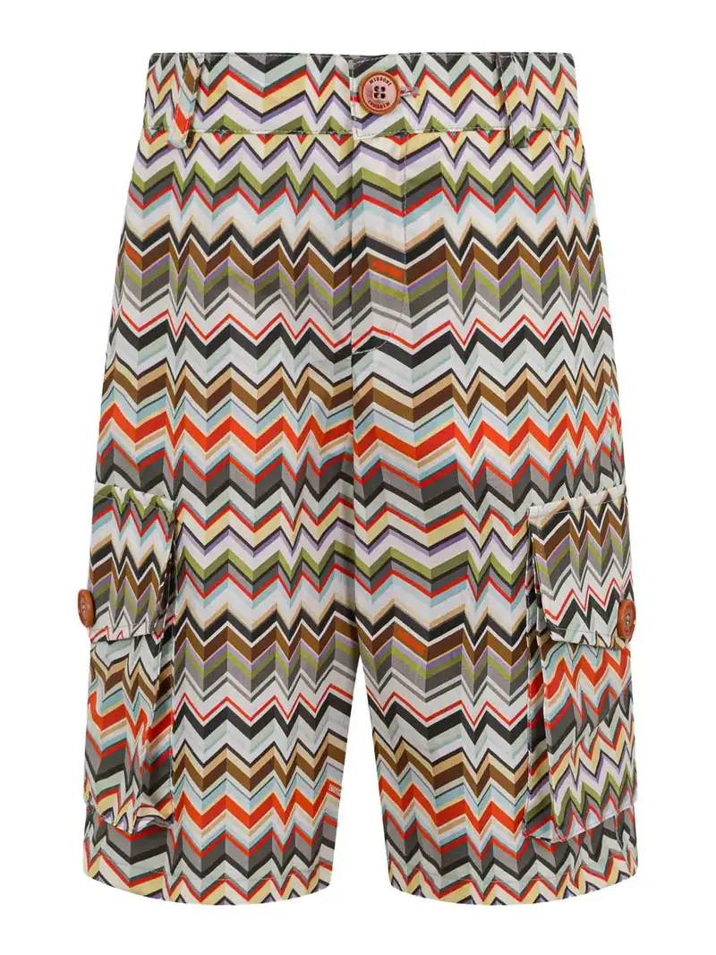 Bermuda A Fantasia Zigzag Multicolore