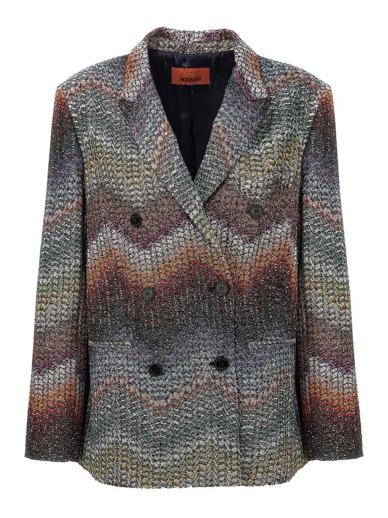 Blazer In Viscosa Lam E Paillettes Multicolore