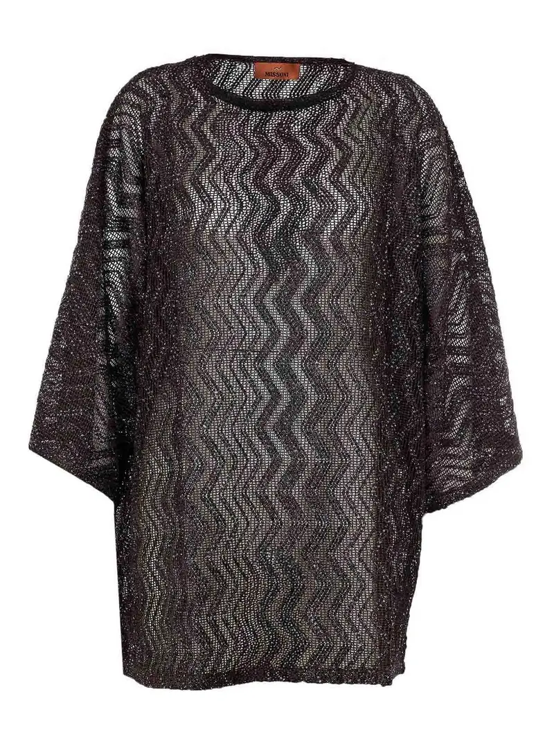 Caftano multicolore Marrone