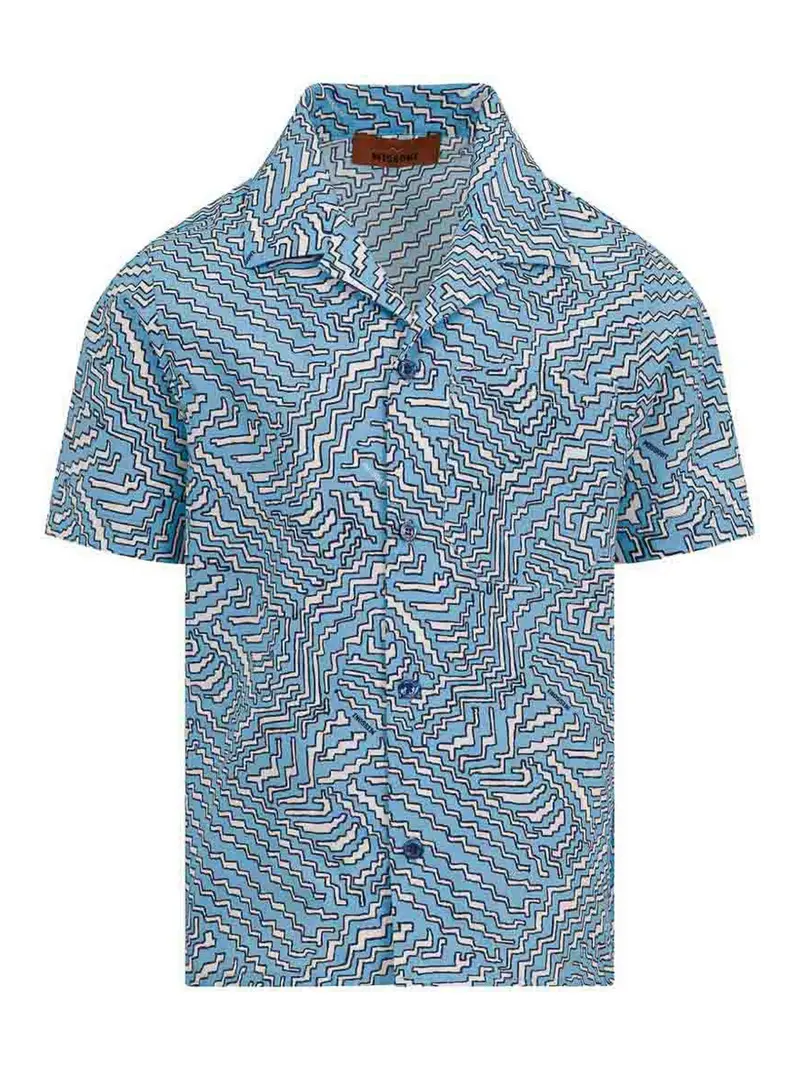 Camicia A Fantasia Blu