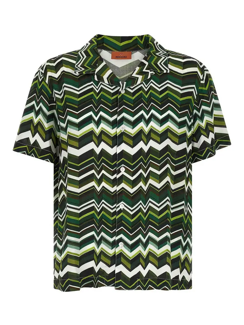 Camicia a zigzag irregolare Verde