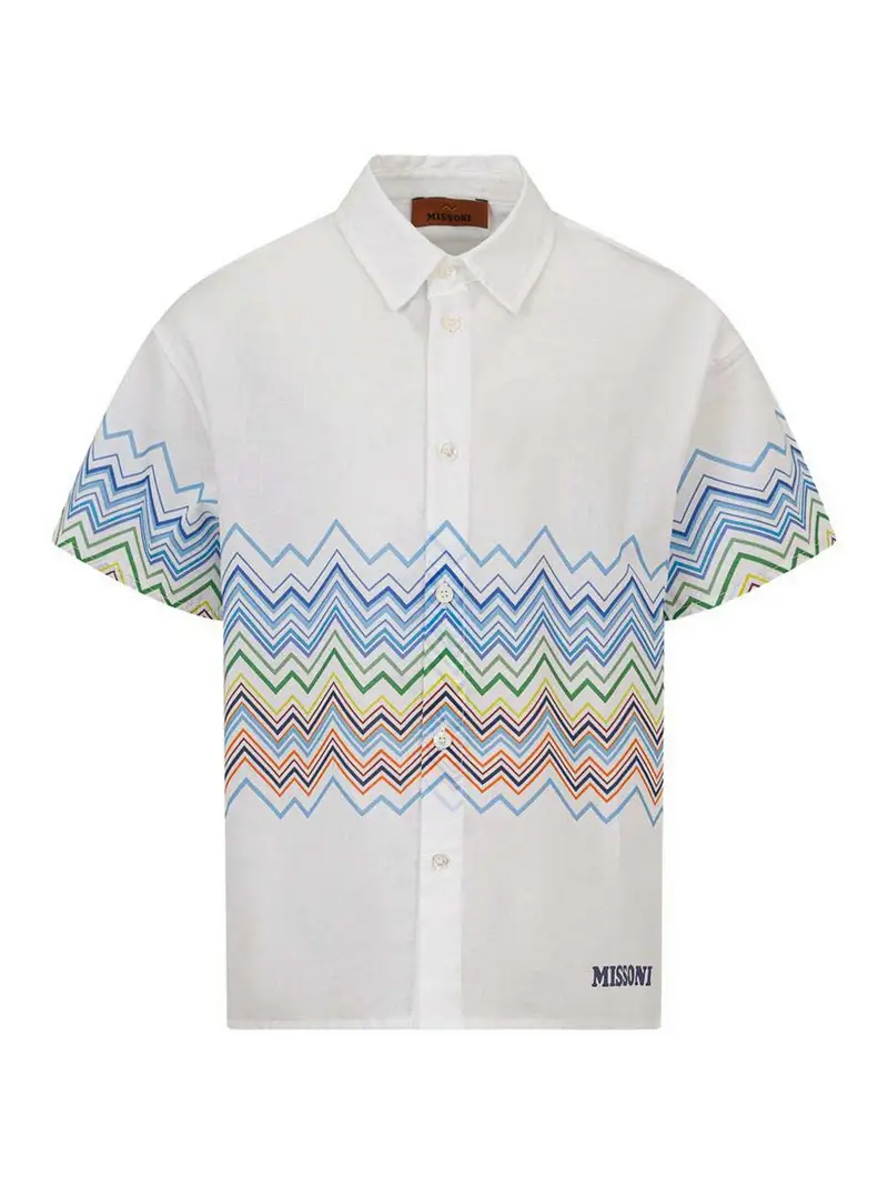 Camicia Con Motivo A Zigzag Multicolore