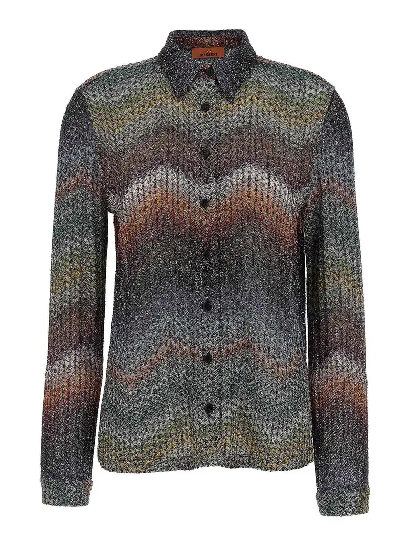 Missoni Camicia In Paillettes E Viscosa Lam Multicolore