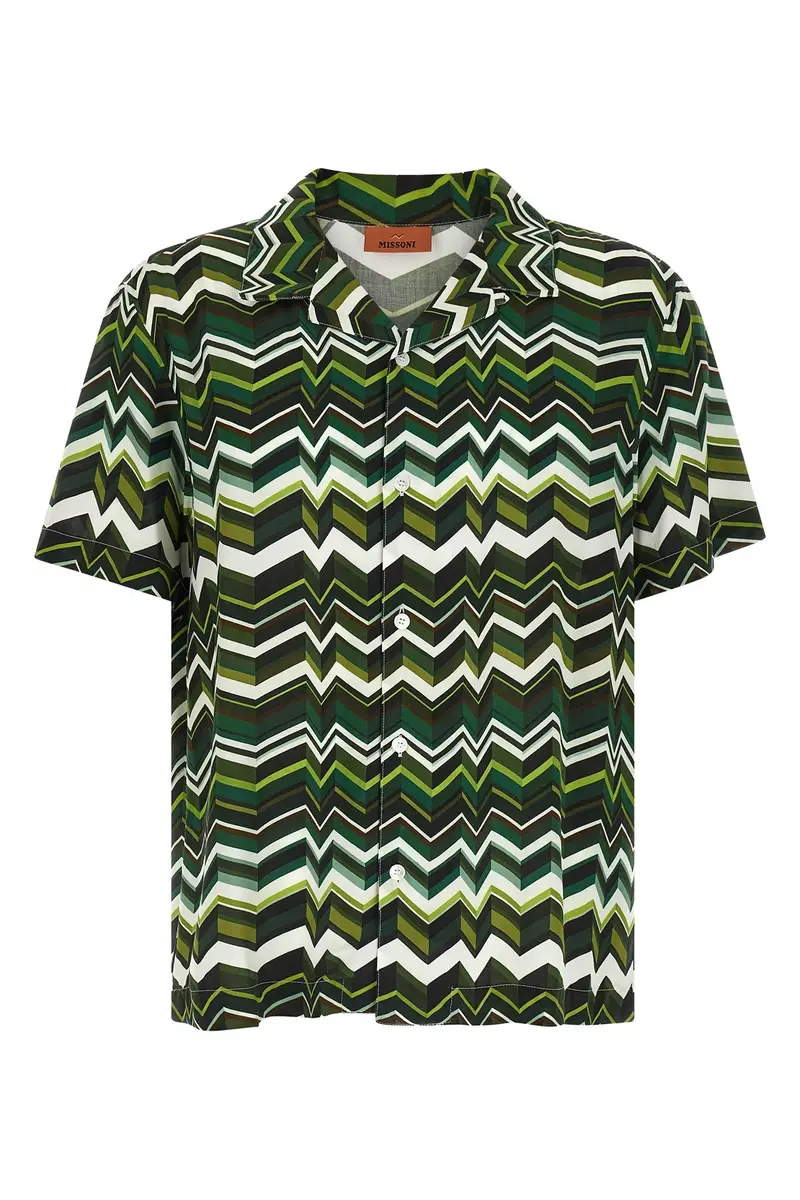 Camicia Zig Zag Irregolare Verde