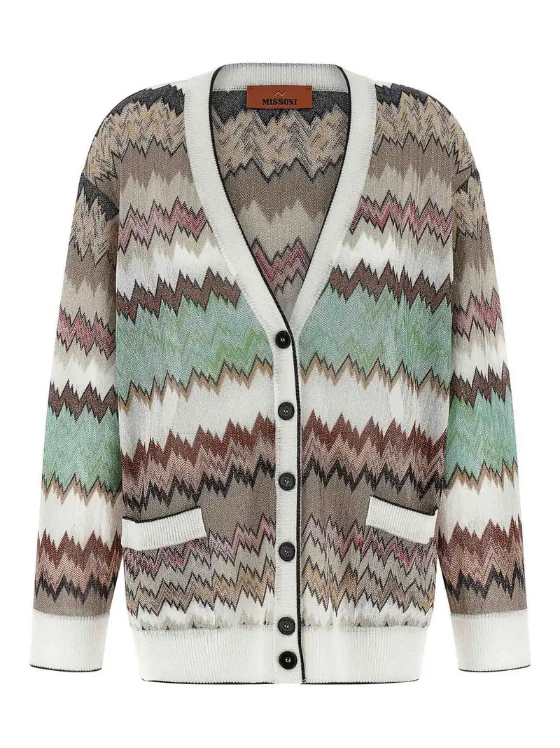 Cardigan in viscosa Snake Lam Multicolore