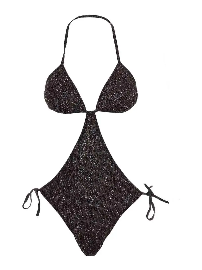 Costume da bagno intero multicolore Marrone