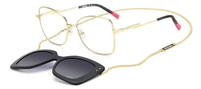 Missoni Donna MIS 0178/CS J5G/9O Montature da vista Metallo Oro Grigio Squadrata  Clip-on