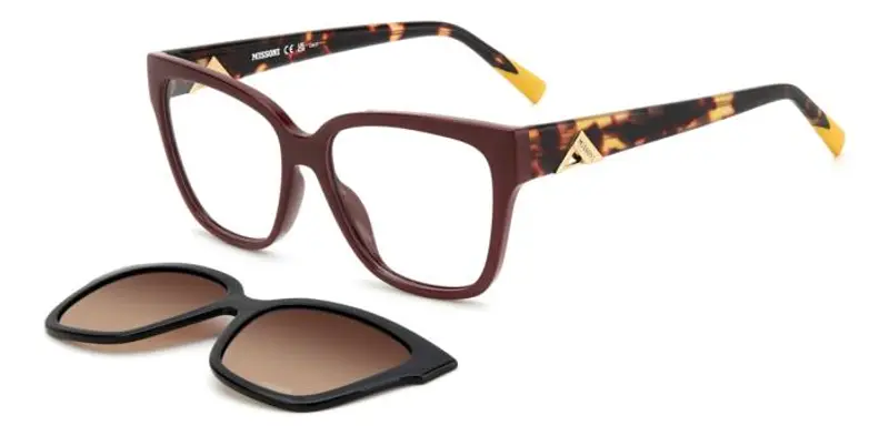 Missoni Donna MIS 0179/CS LHF/LA Montature da vista Acetato Bordeaux Marrone Squadrata Polarizzata Clip-on