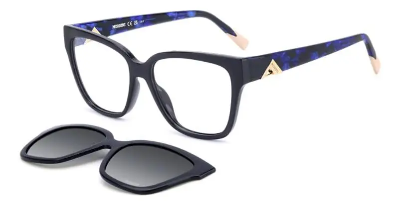 Missoni Donna MIS 0179/CS PJP/LB Montature da vista Acetato Blu Grigio Squadrata Polarizzata Clip-on