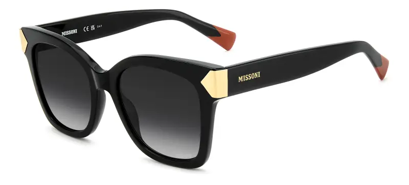 Donna Missoni MIS 0284/S 807/9O Occhiali da sole Acetato Nero Grigio Squadrata Normale Sfumato