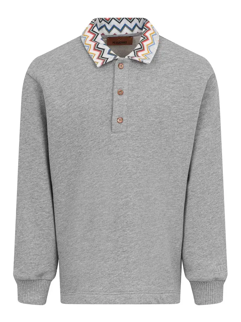 Felpa Con Stampa Grigio