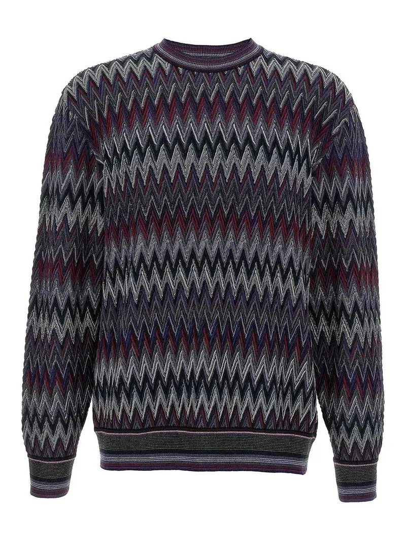 Maglione a zigzag Blu