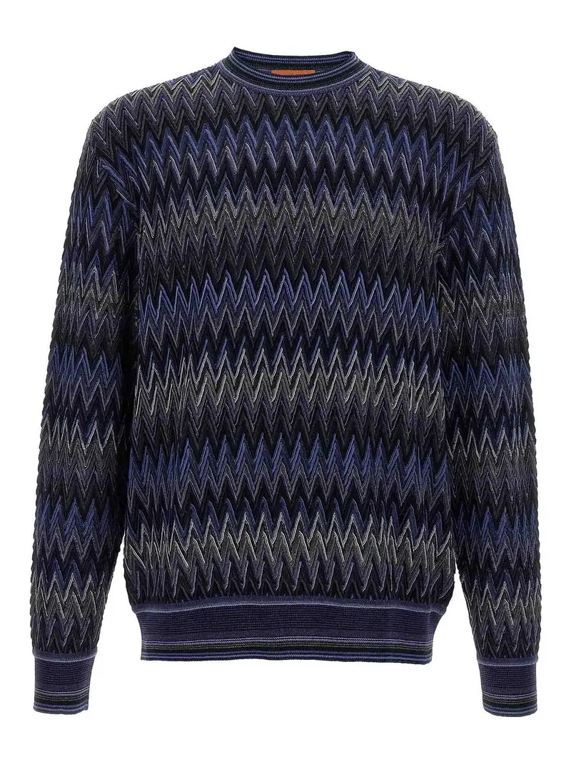 Maglione a zigzag Blu