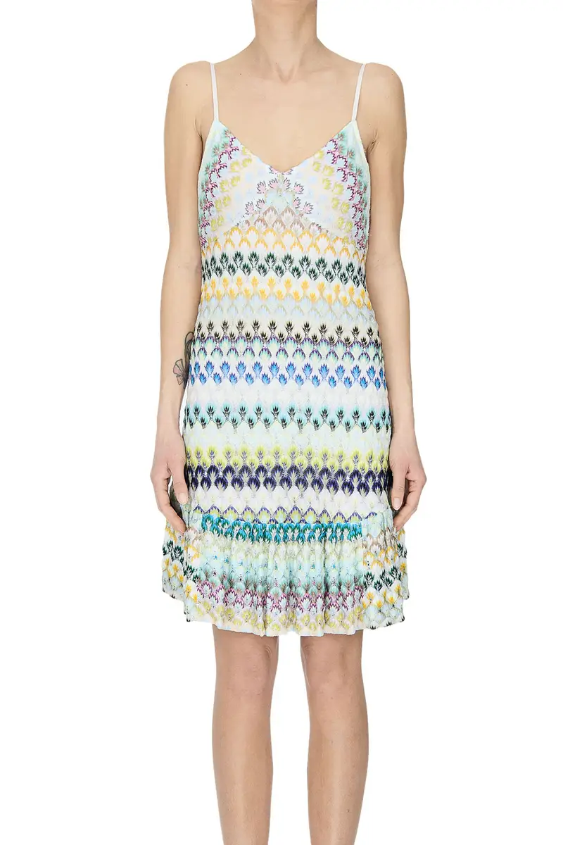 Mini abito in maglia lavorata Multicolore