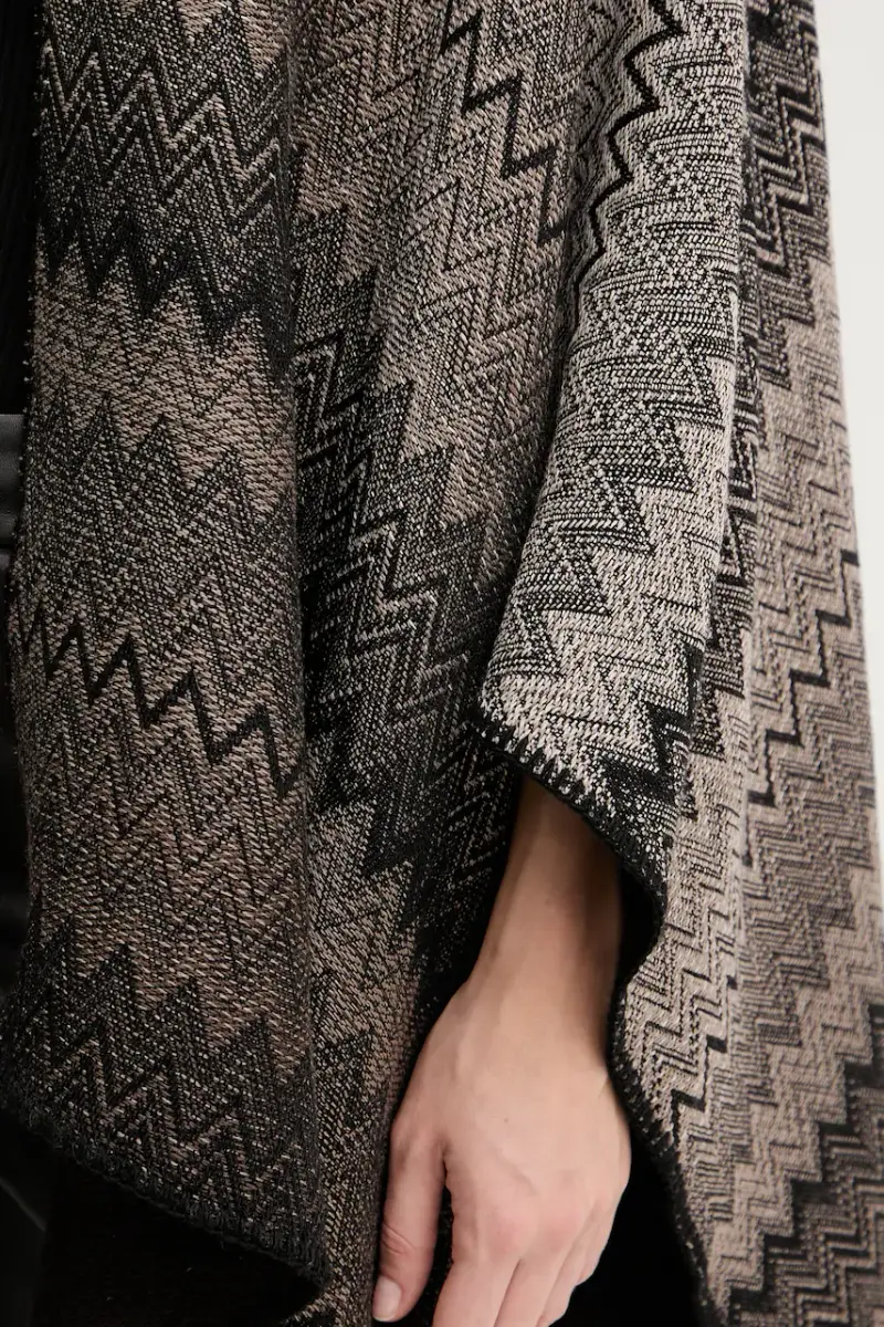 poncho il lana colore marrone MA80WODA420 miniatura 5