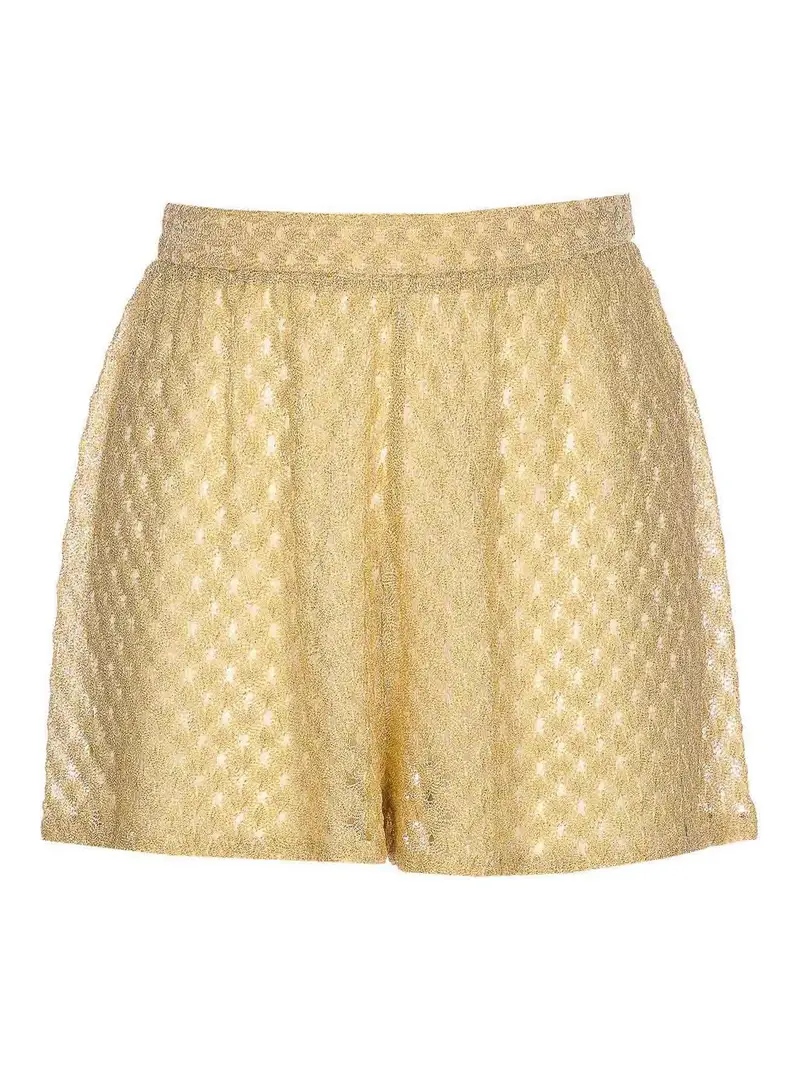 Shorts in lurex oro