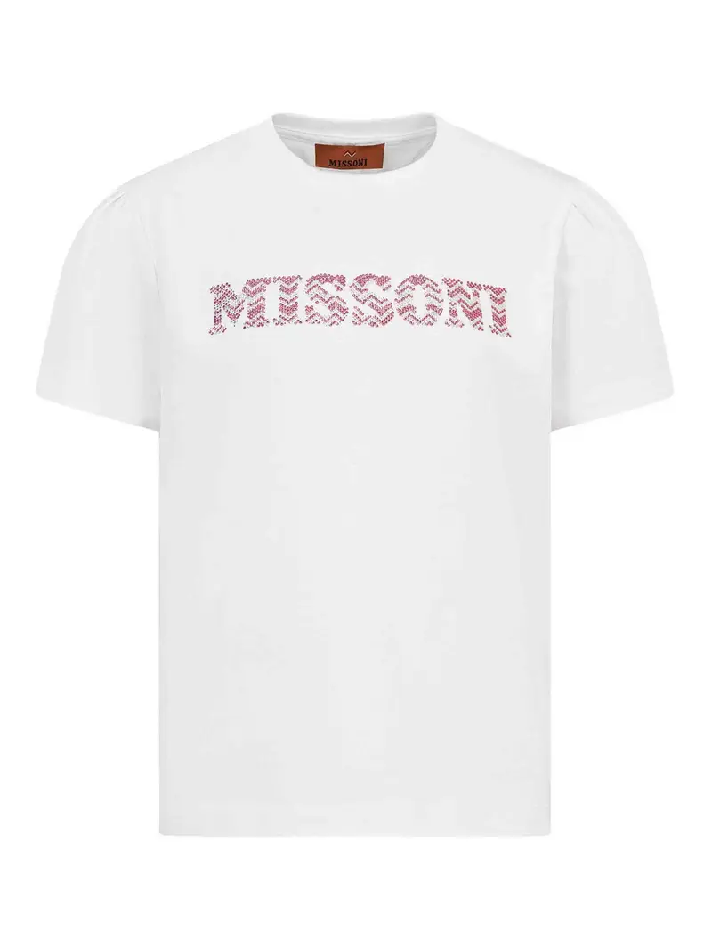 T-Shirt Con Logo Bianco