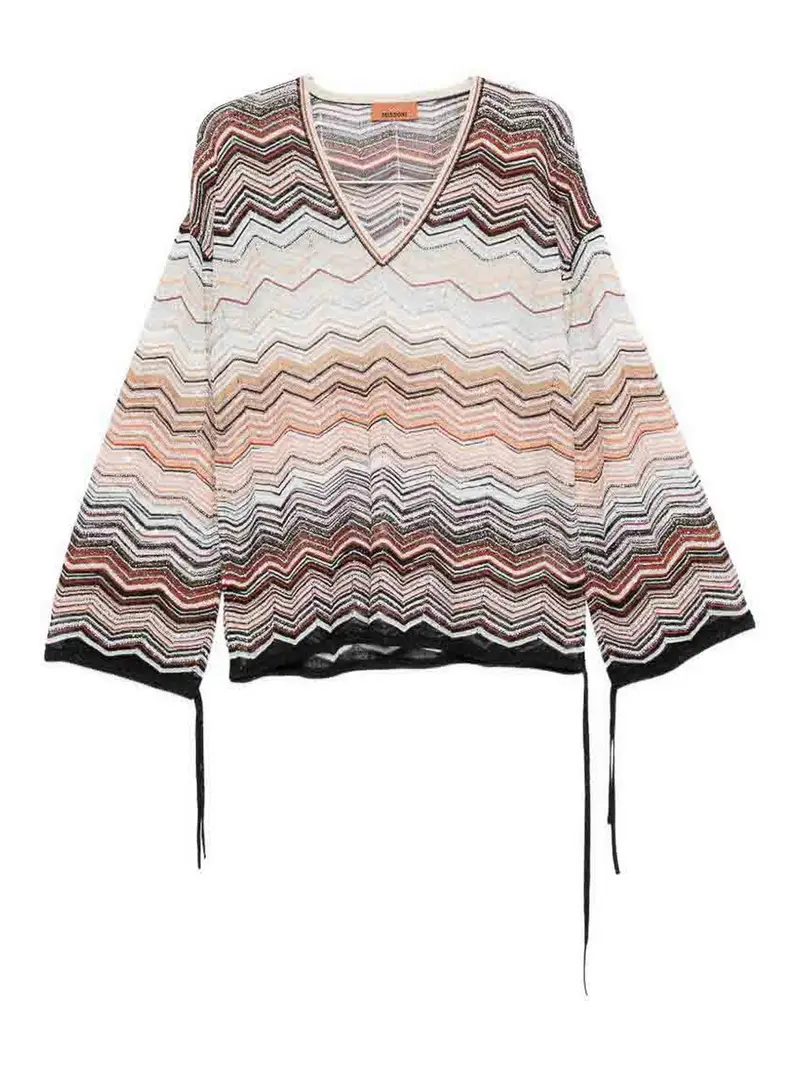 Top Con Scollo A V Beige