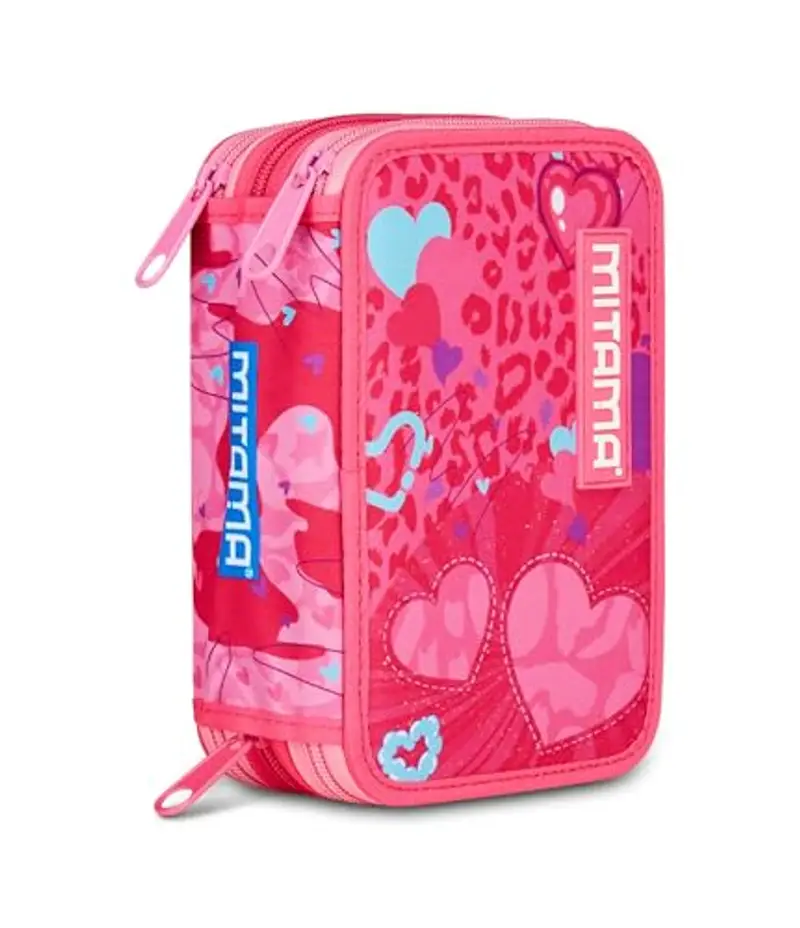 Mitama Astuccio Scuola 3 Scomparti, TRIPLO FURRYPINK, Contenuto 47 pz, Completo di Matite, Pennarelli, Portapenne Scuola Elementare Bambina miniatura 2