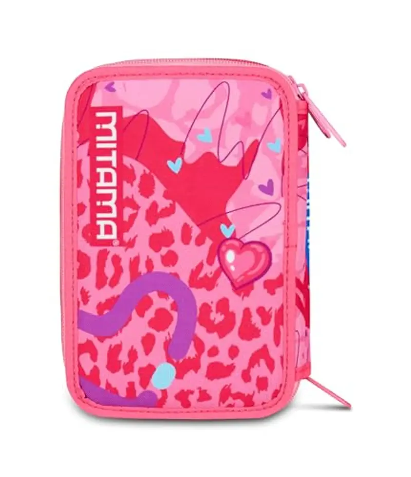 Mitama Astuccio Scuola 3 Scomparti, TRIPLO FURRYPINK, Contenuto 47 pz, Completo di Matite, Pennarelli, Portapenne Scuola Elementare Bambina miniatura 3