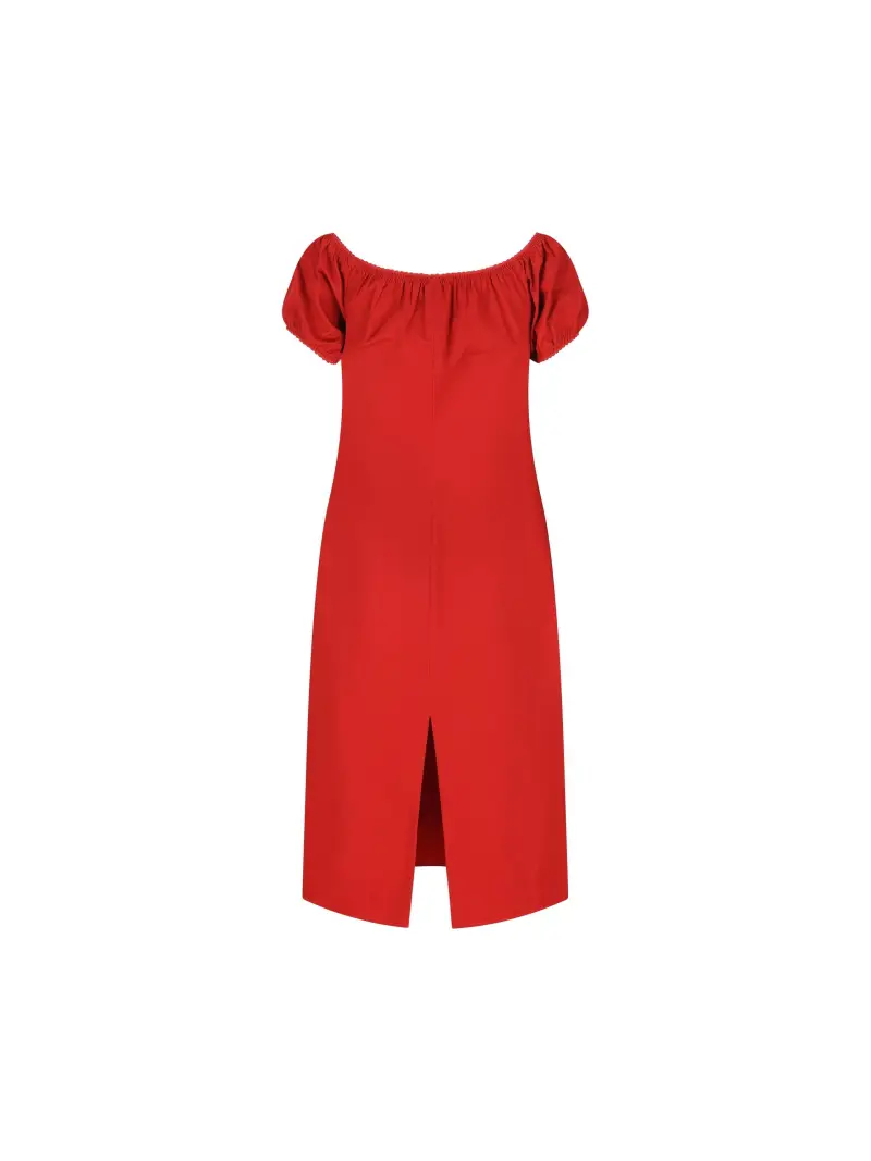 Abito Lungo In Cotone ROSSO miniatura 2