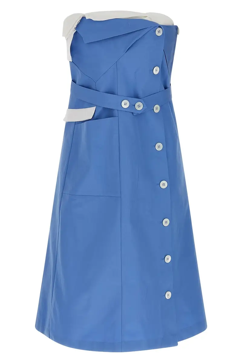 Abito Mini Destrutturato Azzurro