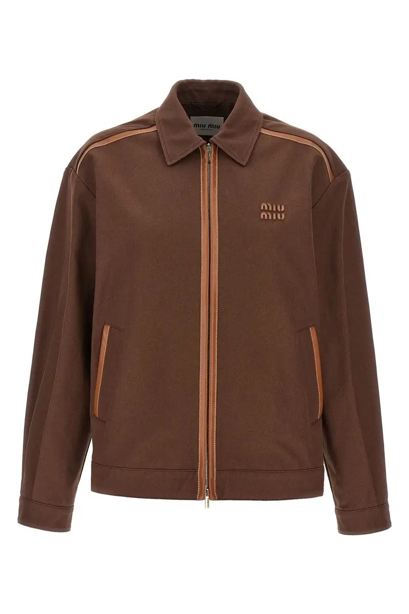 Blouson Patch Logo Marrone