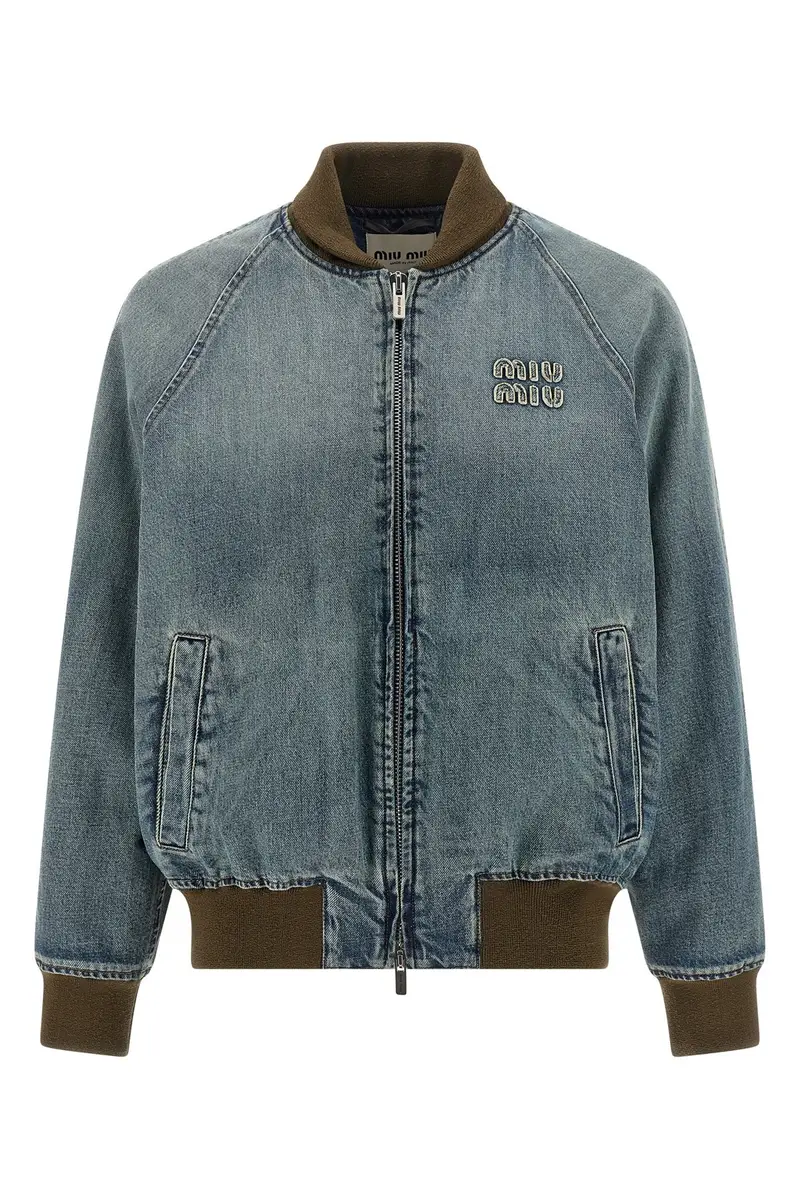Bomber Denim Blu