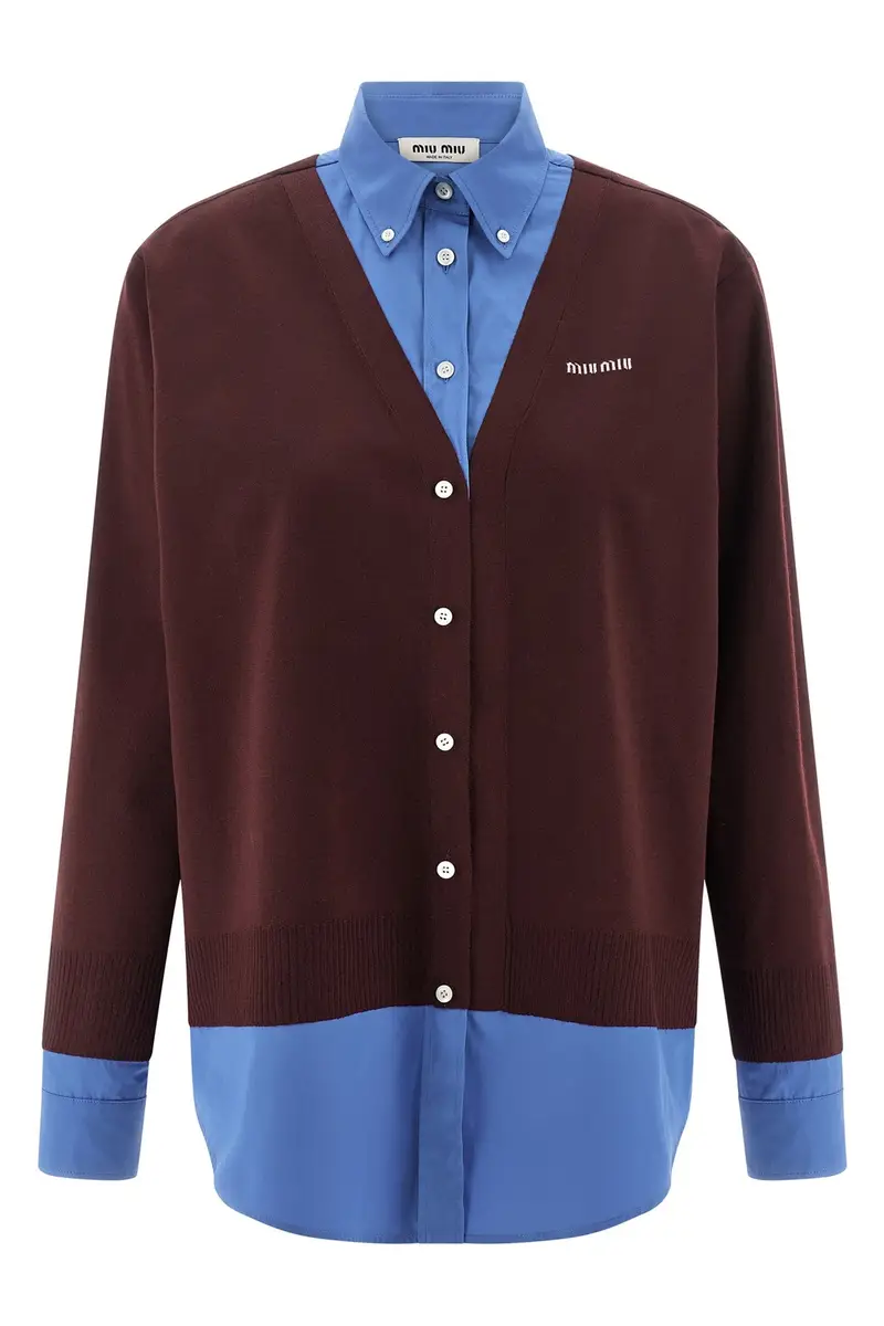 Camicia Cashmere E Popeline Multi