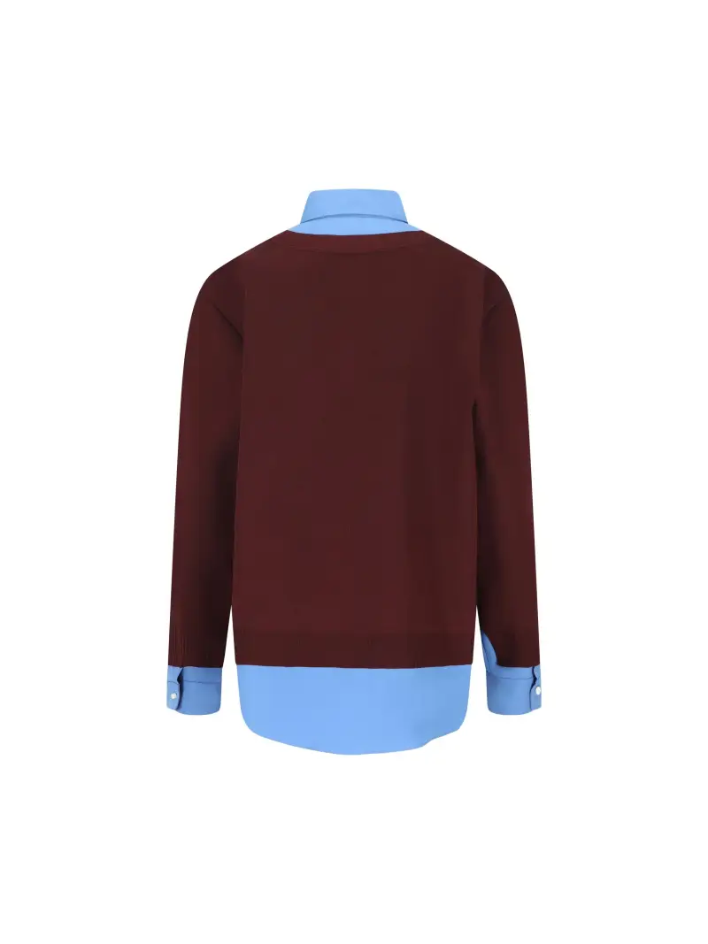 Camicia In Cashmere E Popeline ROSSO miniatura 2