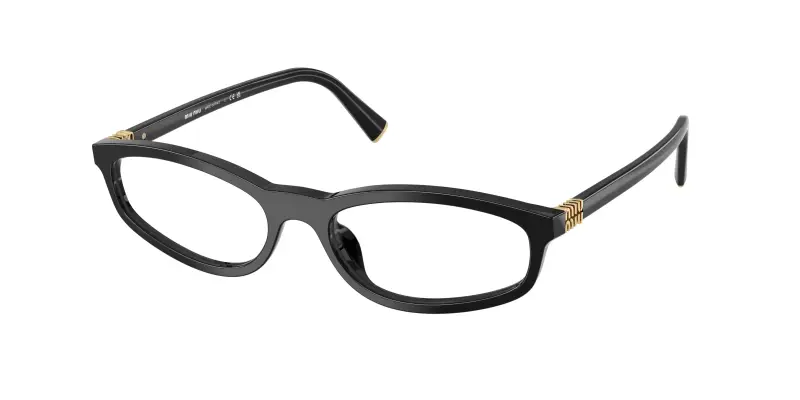 Donna Miu Miu MU 01ZV 16K1O1 Montature da vista Acetato Nero Trasparente Rotonda Normale