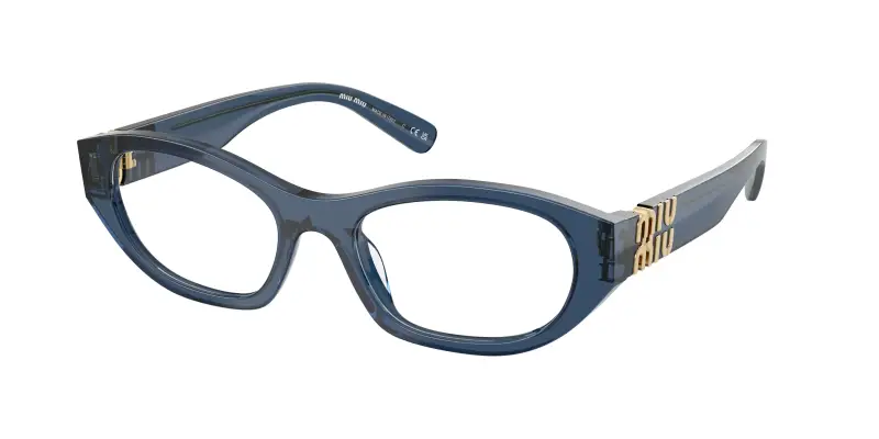 Donna Miu Miu MU 03WV 08Q1O1 Montature da vista Acetato Blu Trasparente Geometrica Normale