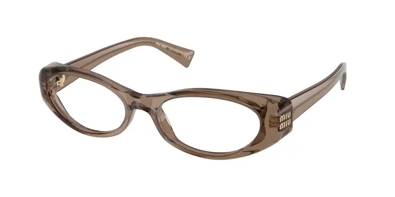 Donna Miu Miu MU 03ZV 26M1O1 Montature da vista Acetato Marrone Trasparente Rotonda Normale