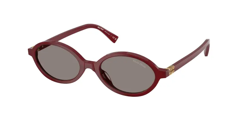 Donna Miu Miu MU 04ZS 21I80Q Occhiali da sole Acetato Rosso Grigio Rotonda Normale