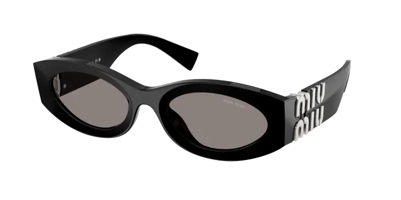 Donna Miu Miu MU 11WS 0MU 11WS 16K80Q Occhiali da sole Acetato Nero Grigio Rotonda Normale