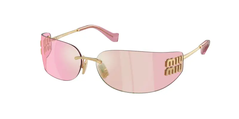 Donna Miu Miu MU A51S 5AK90Y Occhiali da sole Metallo Oro Rosa Squadrata Normale