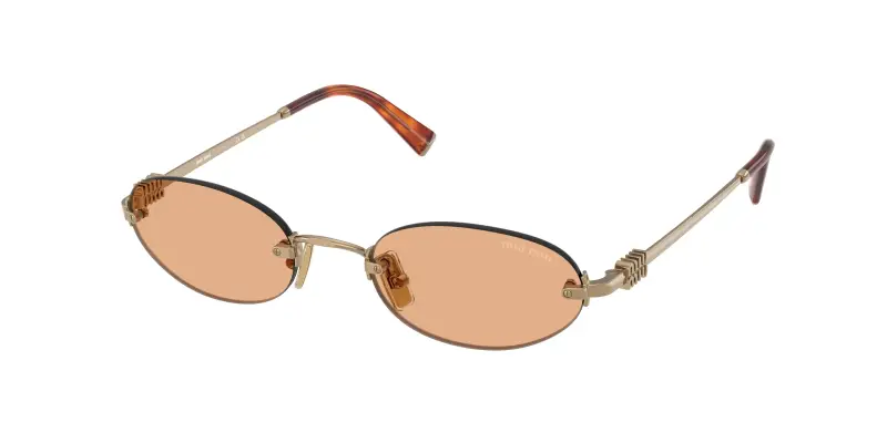 Donna Miu Miu MU A54S 7OE90X Occhiali da sole Metallo Marrone Arancione Rotonda Normale