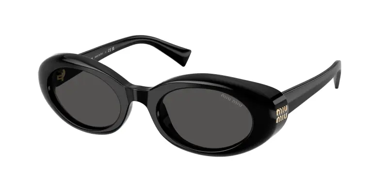 Donna Miu Miu MU B09S 16K08Z Occhiali da sole Acetato Nero Grigio Rotonda Normale