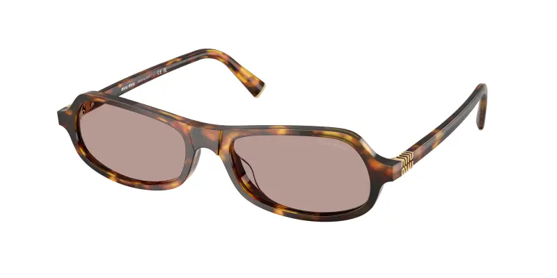 Donna Miu Miu MU B10SU 14L20I Occhiali da sole Acetato Tartaruga Marrone Geometrica Normale