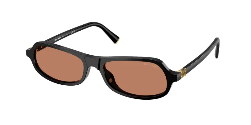 Donna Miu Miu MU B10SU 16K90Q Occhiali da sole Acetato Nero Marrone Geometrica Normale