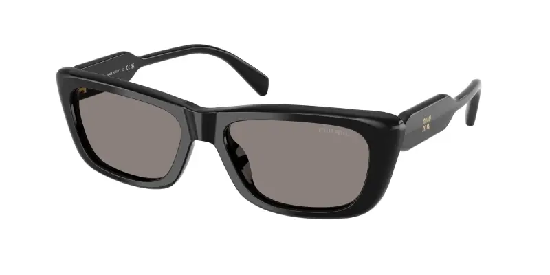 Donna Miu Miu MU B12S 16K80Q Occhiali da sole Acetato Nero Grigio Squadrata Normale
